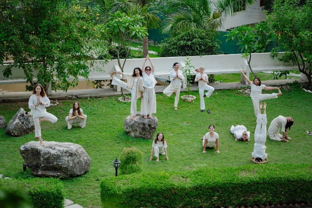 open air yoga practice