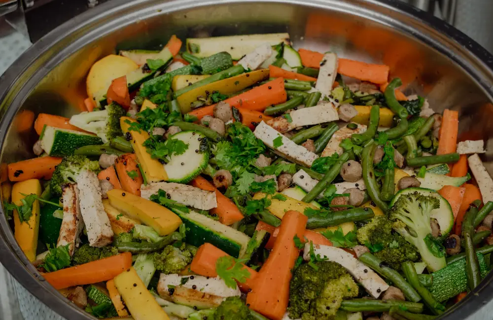 A fresh sattvic meal from the Adhiroha kitchen