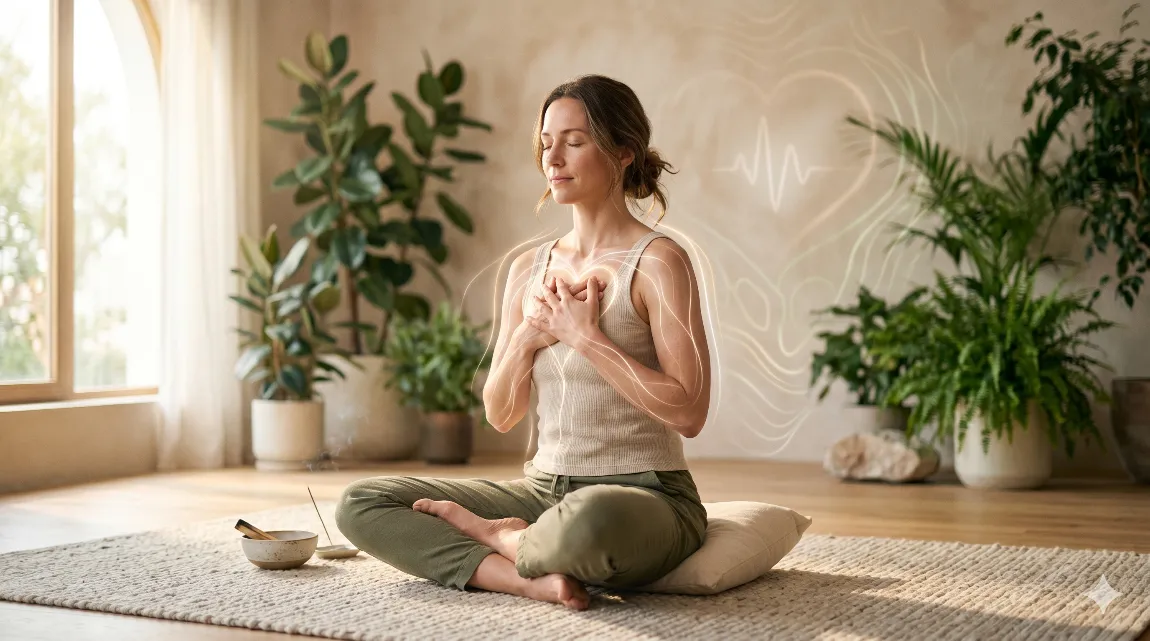Cover image for Yoga for Stress-Induced Heart Problems: Calm Your Nervous System, Protect Your Heart