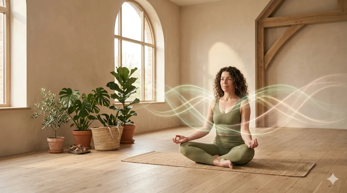 Woman practising yoga for hormonal balance and endocrine support