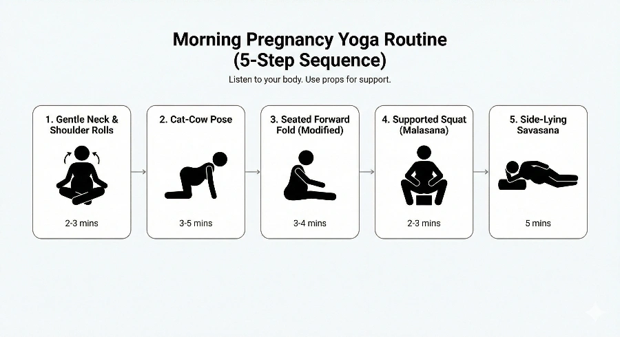 Expecting mother doing shoulder rolls on stability ball for pregnancy posture correction showing proper upper back alignment and chest opening technique